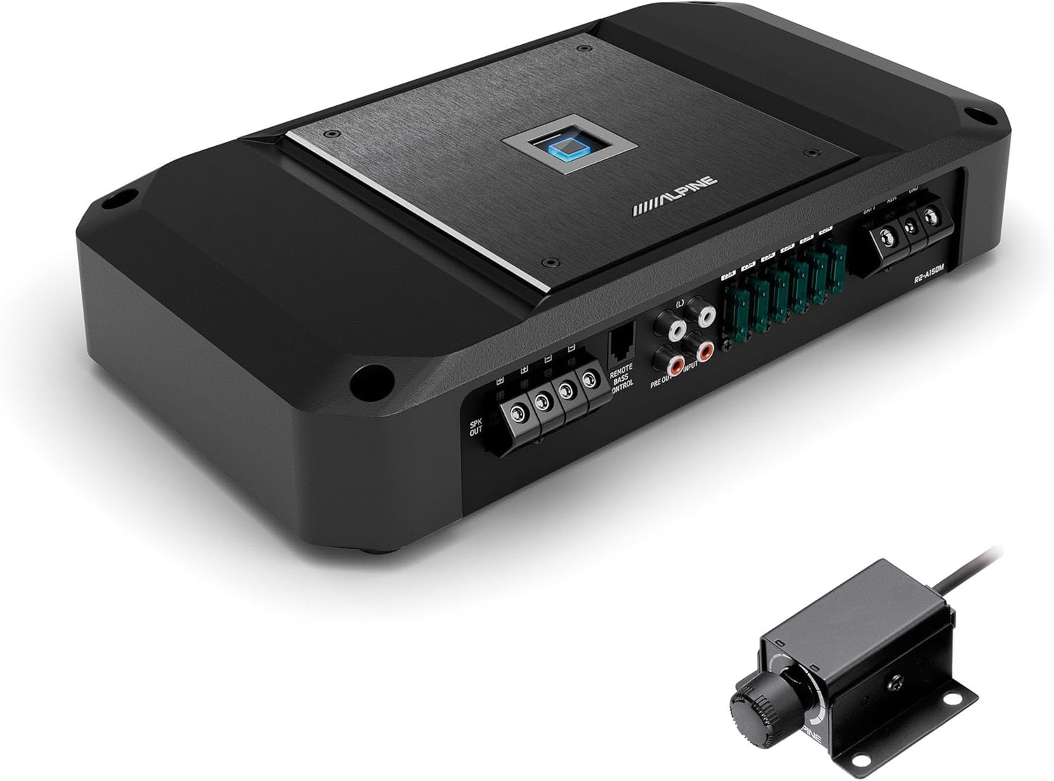 Alpine R2-A150M R-Series Mono Subwoofer Amplifier & RUX-KNOB.2 Remote Bass Knob Bundle