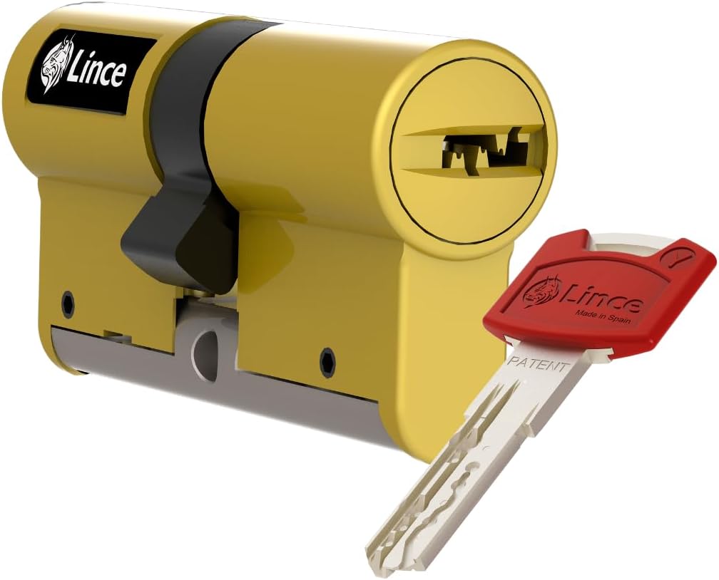 Lince C7 L40+40 High Security Cylinder Triple Lock Patented Anti Bumping Break Protection Emergency and Danger Function (Anti Panic) 5 Keys Reversible, Certified to EN 1303:2016