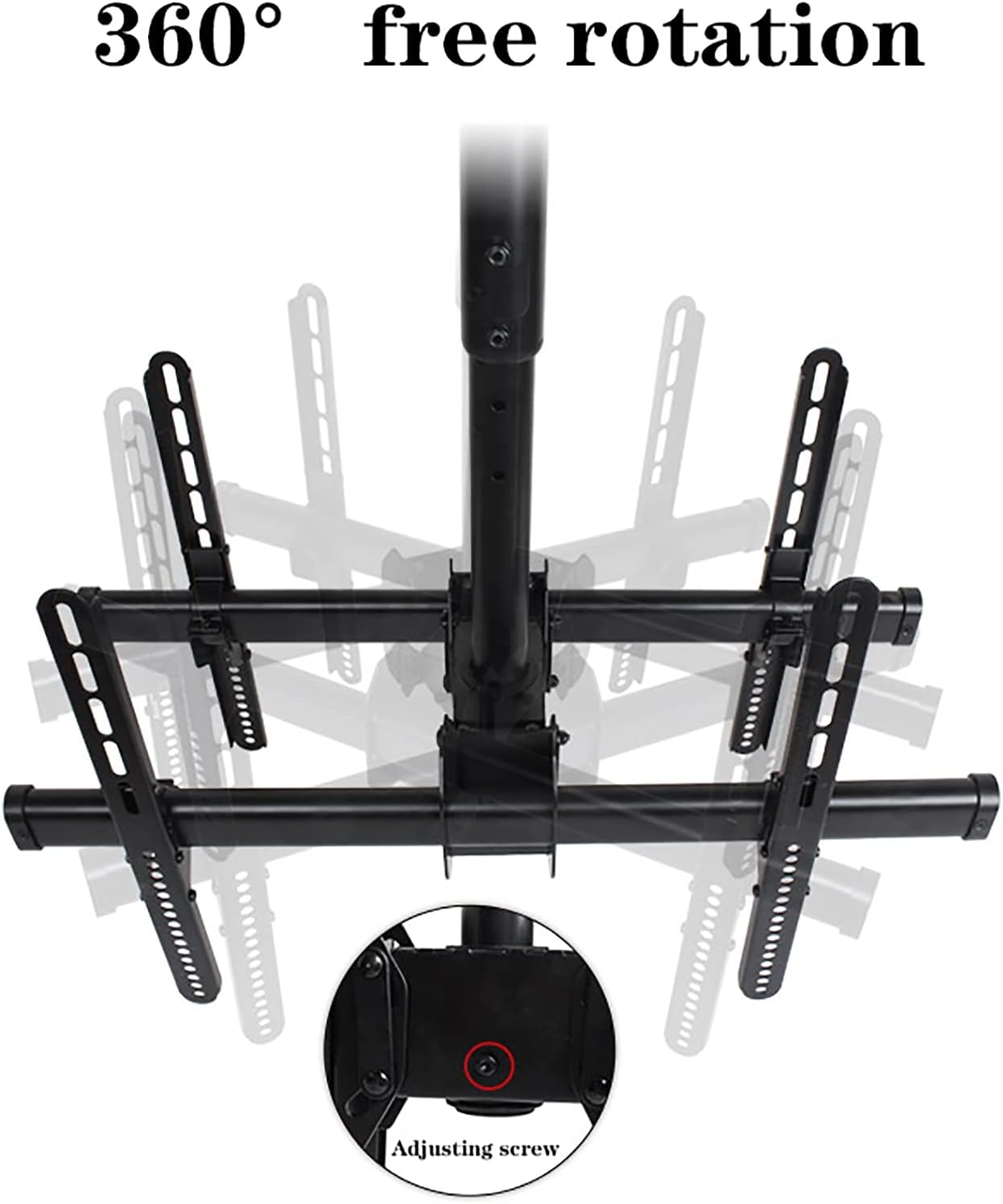 TV Stand,tv Wall Mount Dual Screen TV Ceiling Mount, Telescoping Adjustable Height Pole, for 32 to 70 Inch TV Swivel and Tilting Bracket