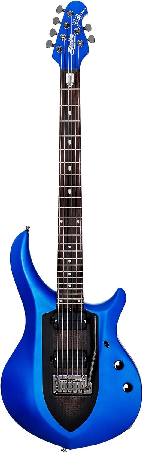Sterling by Music Man 6 String Solid-Body Electric Guitar, Right, Siberian Sapphire (MAJ100-SSP)