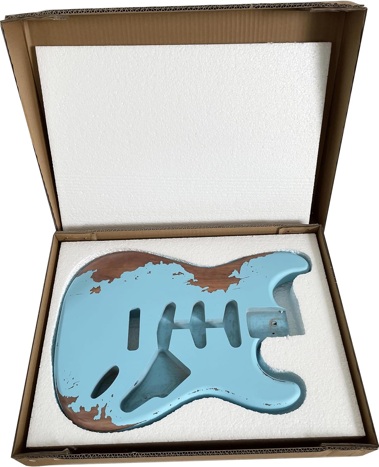 Relic Electric Guitar Body Stratocaster Style Nitro Top Alder Wood DIY Guitar Body Heavy Relic Guitar Body S-S-S pickups Blue