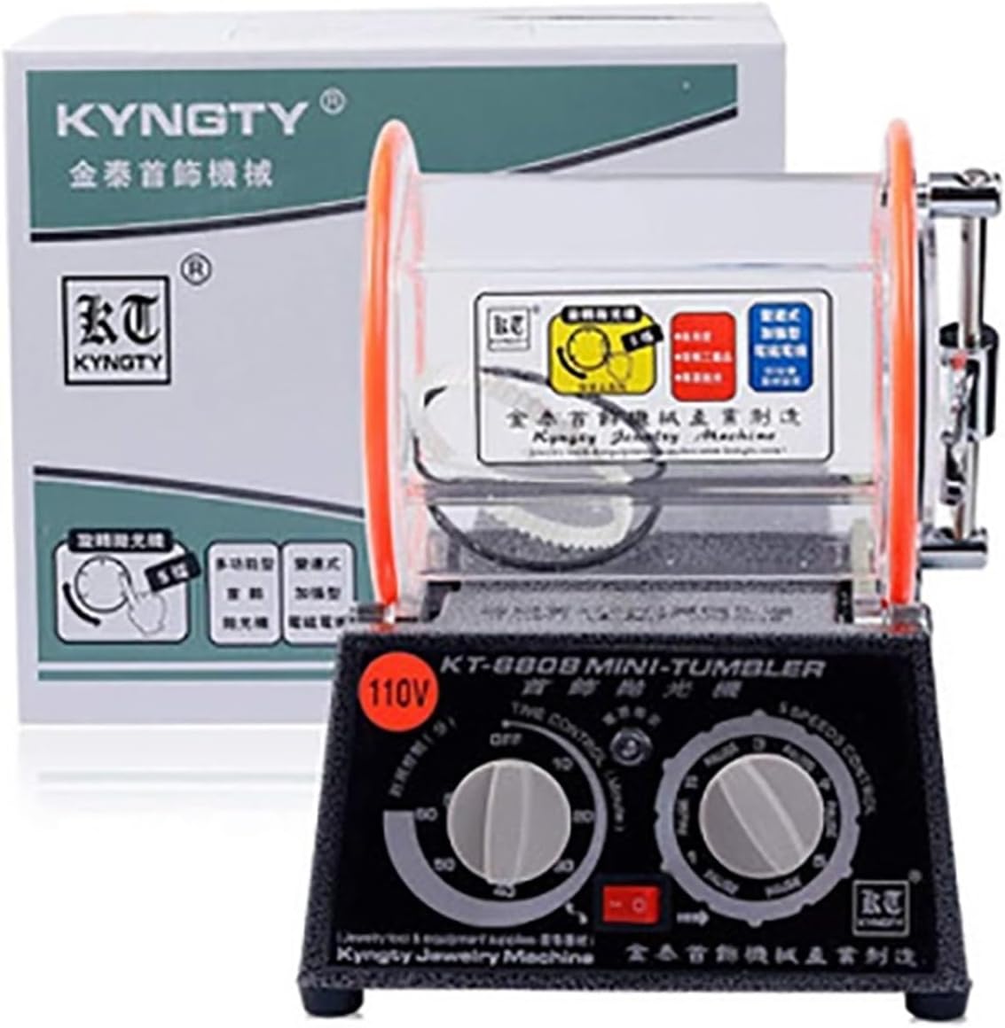 Jewelry Drum Polishing Machine Capacity 3kg Rotary Tumbler Tumbling Machine Mini Cleaning Jewelry Finishing Tools