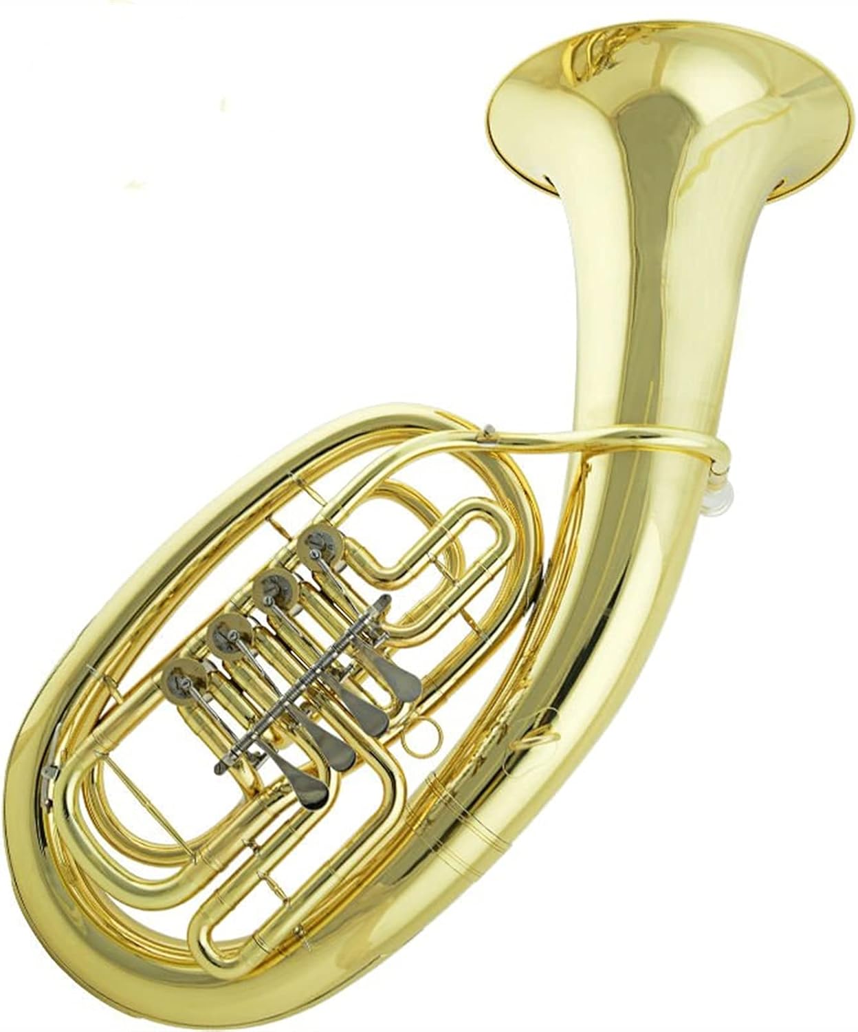 Professional Euphonium B Flat Gold Lacquer Grading Brass Wind Instrument with Mouthpiece and Case Student Euphonium