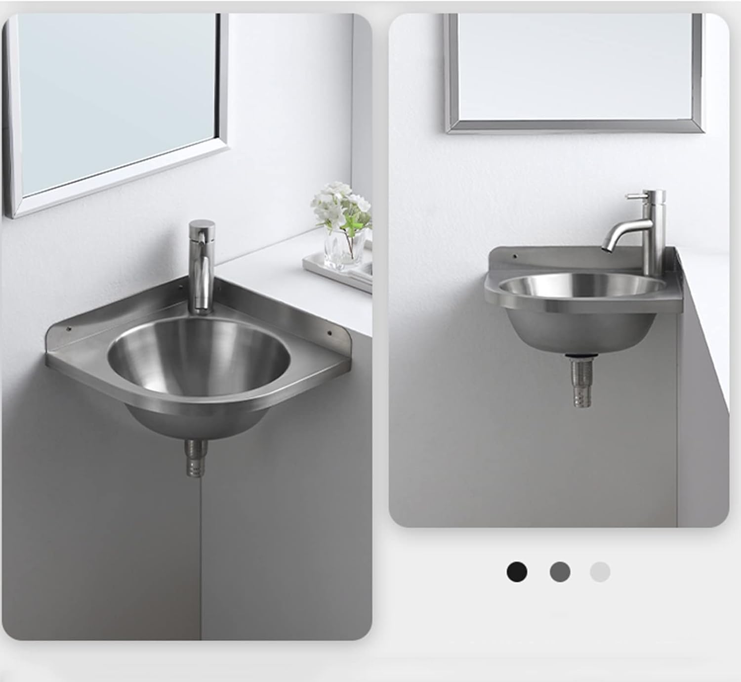 Small Wall Mount Kitchen Sink,Corner Stainless Steel Bathroom Corner Basin Station Sinks, Mini Vanity Hand Wash Bar Sink Single Bowl Sink for Kitchen RV Caravan Camper Boat