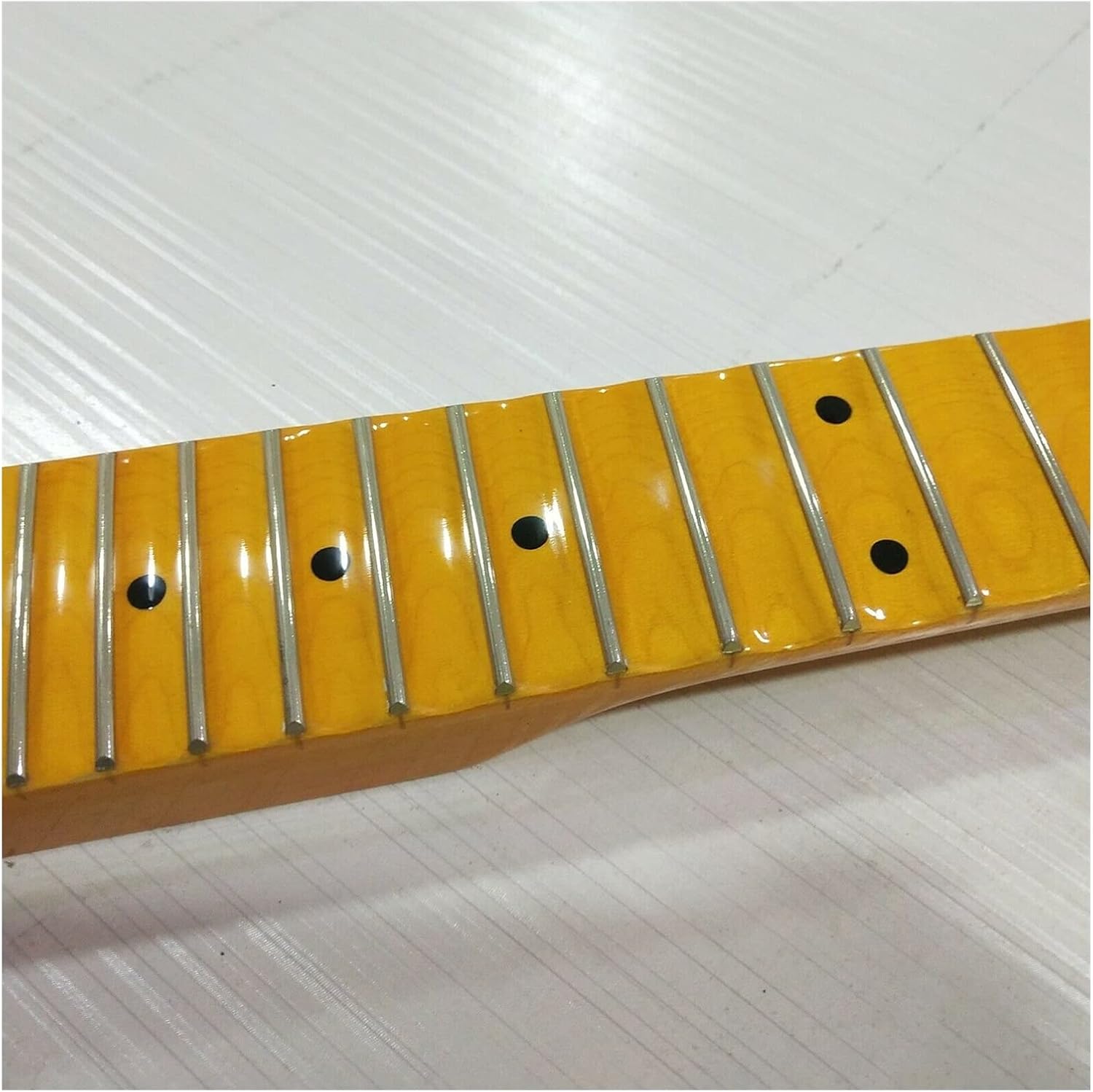 LYNLYN Yellow Maple Guitar Neck for Floyd Rose Nut, 22 Frets, 42mm Width, 25.5 inches Scale Length