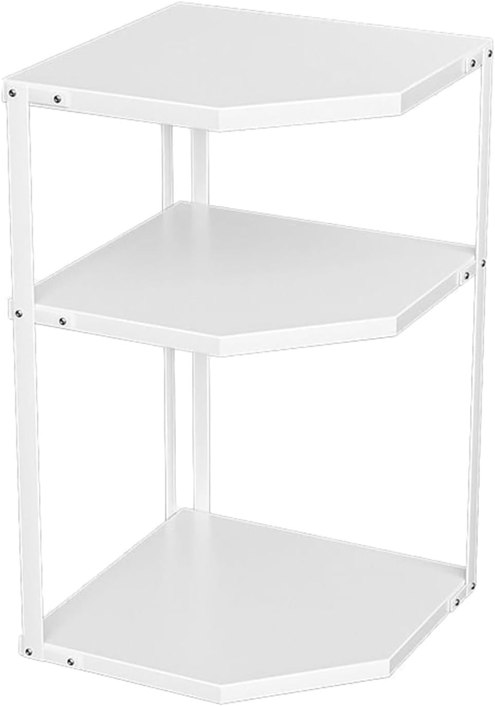 Corner Kitchen Shelf Rack, 3-Tier Space Saving Pot Stand, Carbon Steel Cookware Organizer for Small Spaces