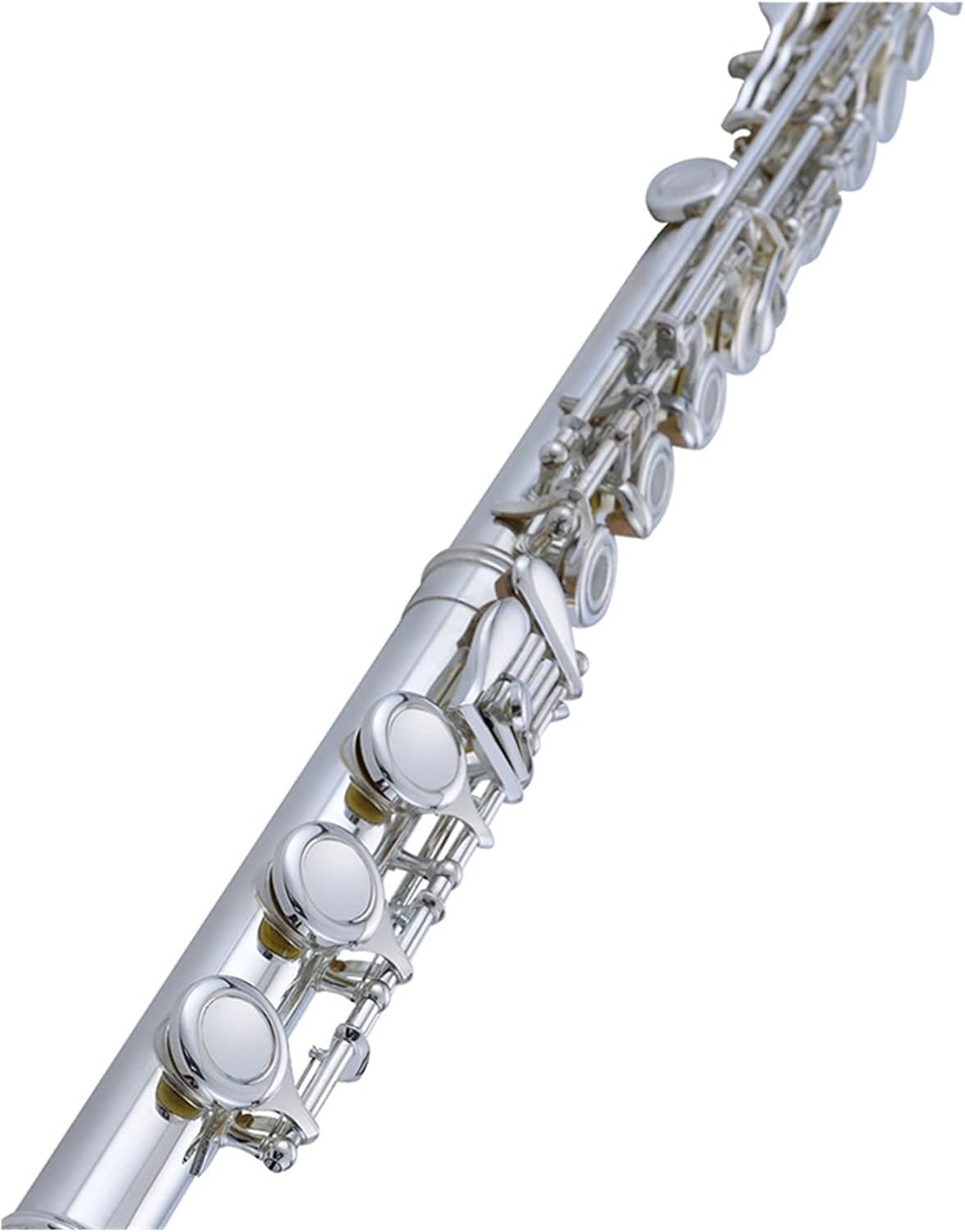 Flutes Musical Instrument White Copper Button C-Tone Silver-Plated Flute Wind Instrument with E Key Split 17-Hole Opening Beginner Performance Test