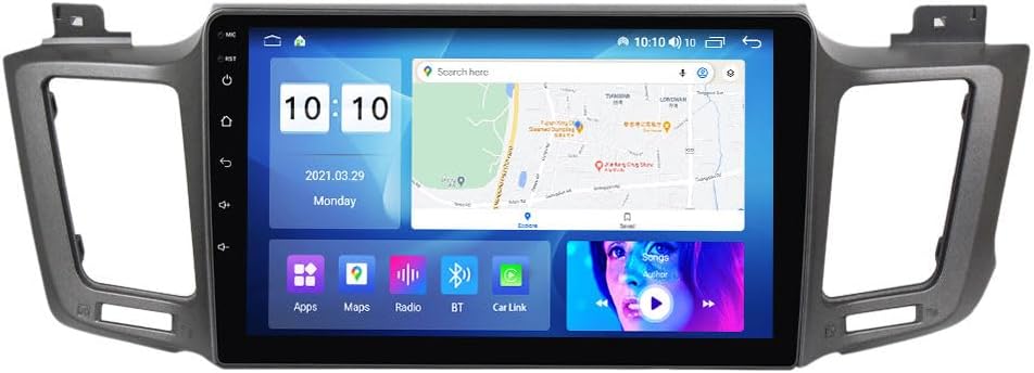 Android Car Stereo for Toyota RAV4 2012-2018,10 inch IPS Touchscreen with Upgrade Wireless CarPlay & Android Auto,WiFi/GPS,Support SWC and Subwoofer,4-Core 1+32G