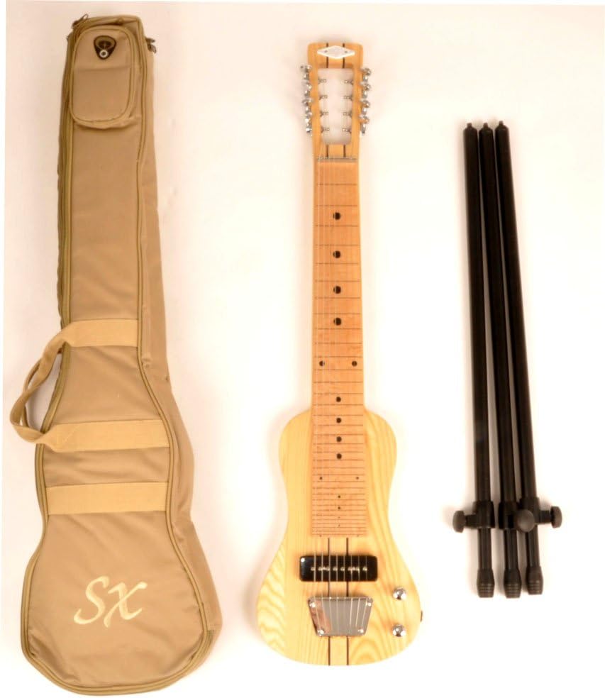LAP 8 NAT 8 String Lap Steel Guitar w/Free Detachable Stand & Bag