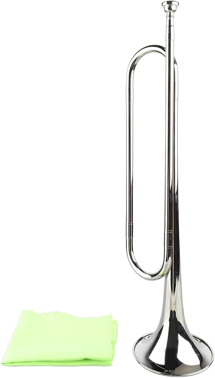 Diydeg Bugle Cavalry Trumpet - B Flat Brass Retro Standard Trumpet Musical Instrument for School Band Cavalry Orchestra