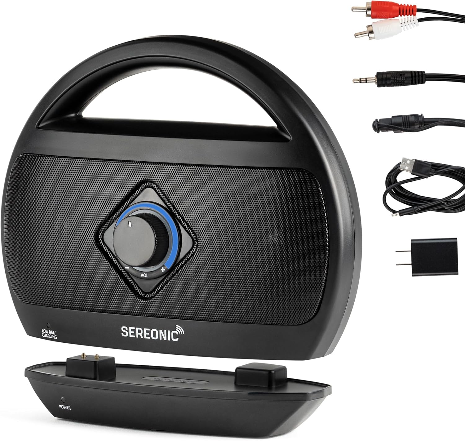 Portable Wireless TV Speakers - Ideal for TV Watching Without The Blaring Volume - Wireless Speakers Designed for Hard of Hearing, Elderly, and Seniors