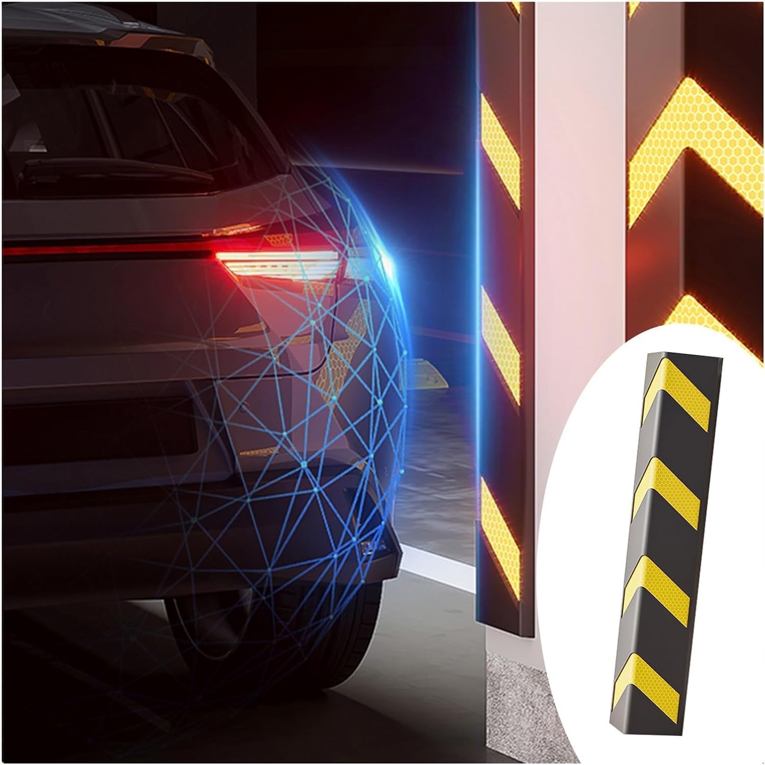 Car Park Corner Guards Rubber Corner Guards Parking Stopper, Wall Edge and Bumpers Guards, Garage Parking Lot Siding Garage Wall Protector