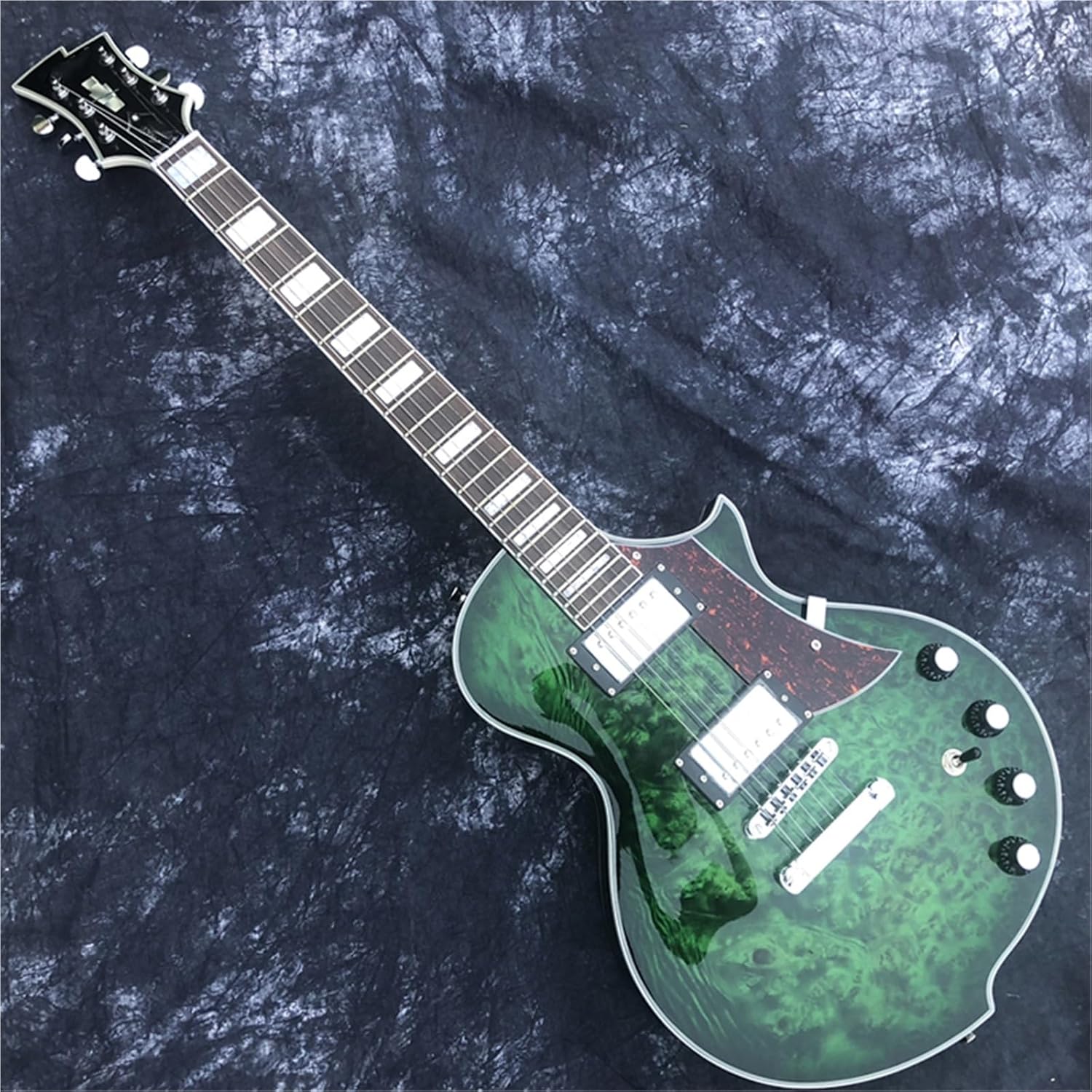 Beginner Electric Guitar Kits Solid Wood Body Electric Guitar With Green Burl Finish