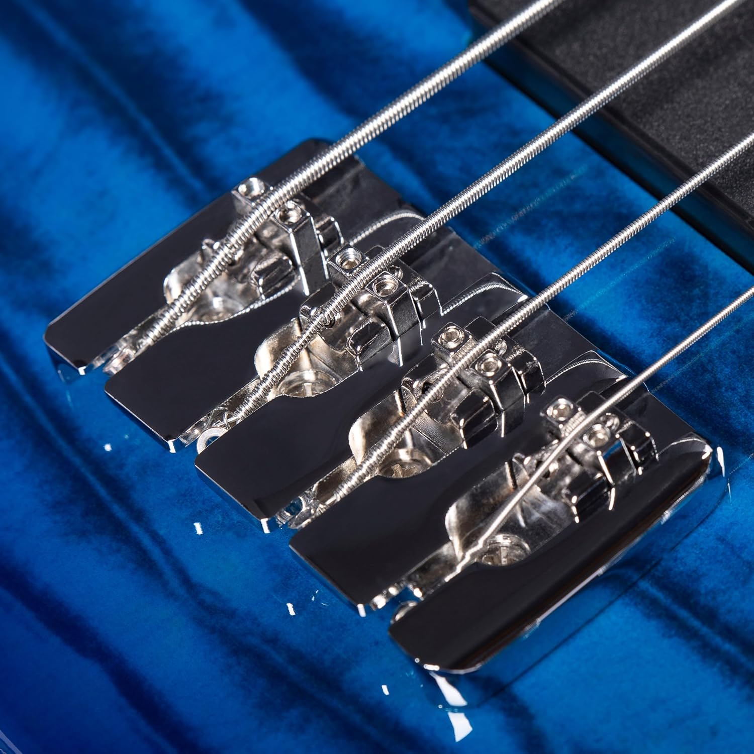 Grote GTBS-01 Electric Bass Guitar 4 String Maple Headstock Maple Neck Poplar Body (Blue)