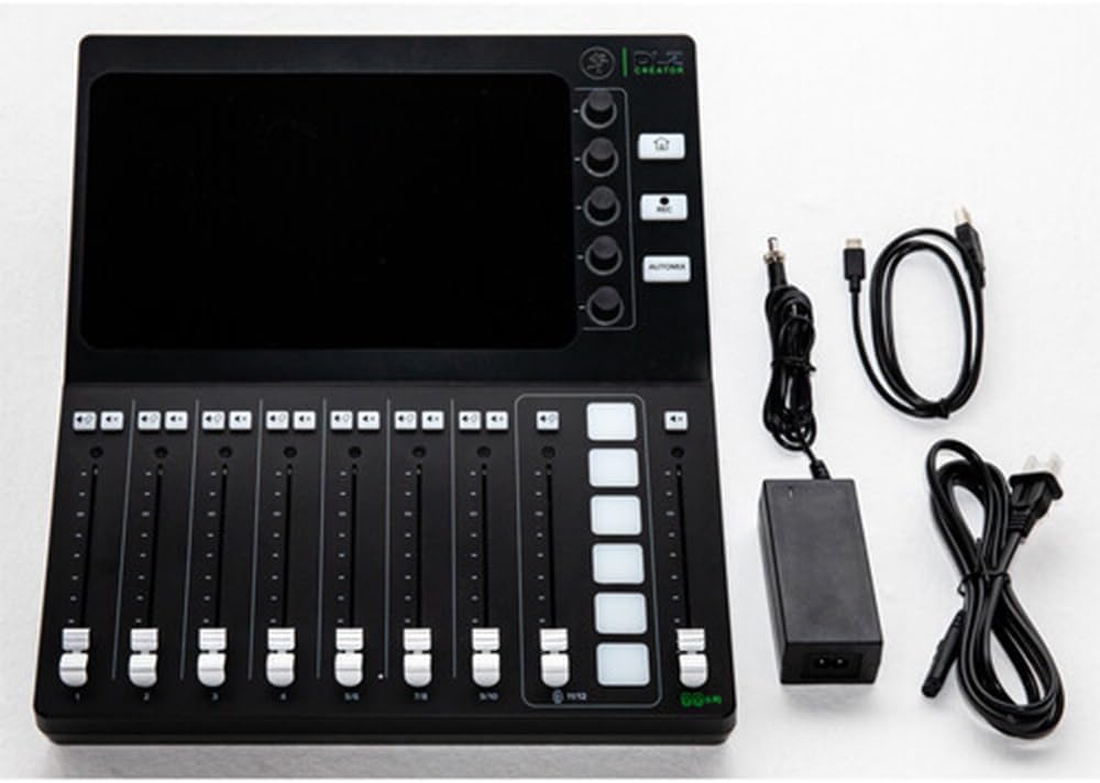 Mackie DLZ Creator Adaptive Digital Mixer with Mix Agent Technology Bundle with Polsen HPC-A30-MK2 Closed-Back Studio Monitor Headphones and 4x XLR-XLR cable