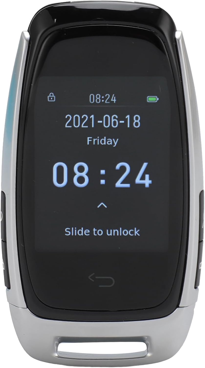 Yunseity Smart Remote Control Car Key, LCD Keyless Entry Auto Lock Unlock Car Key Fob, Window Trunk Remote, Universal for All Start Stop Engine (Silver)