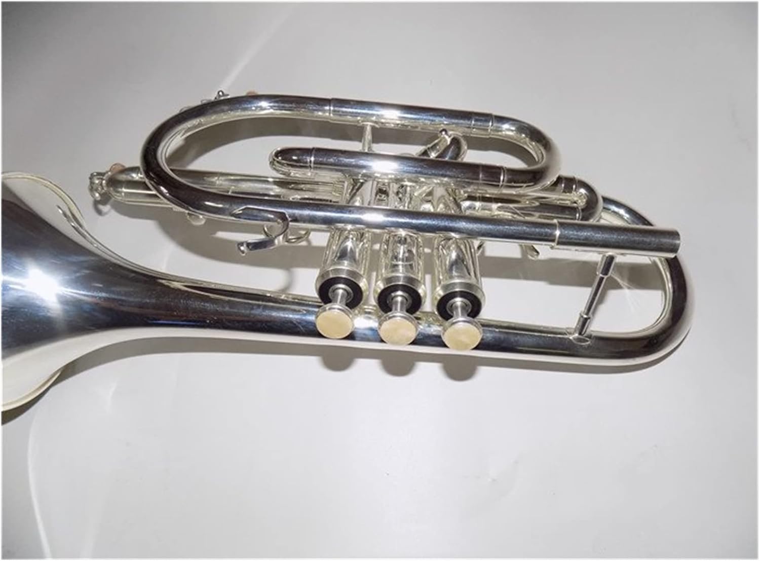 FLFL Student Trumpet Bb Flat Cornet Trumpet Instrument Silver Plated with Mouthpiece and Carry Case Musical Instrument Professional
