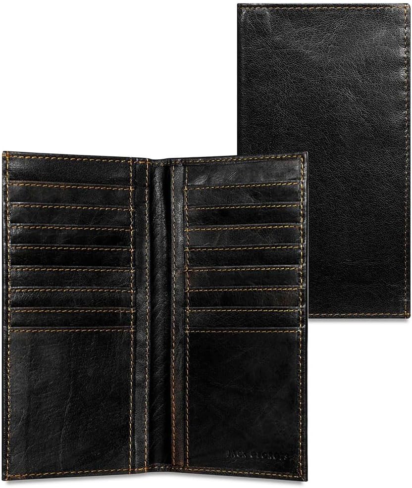 Jack Georges Men's Voyager Men's Breast Secretary Wallet in Buffalo Leather #7304 (Black)