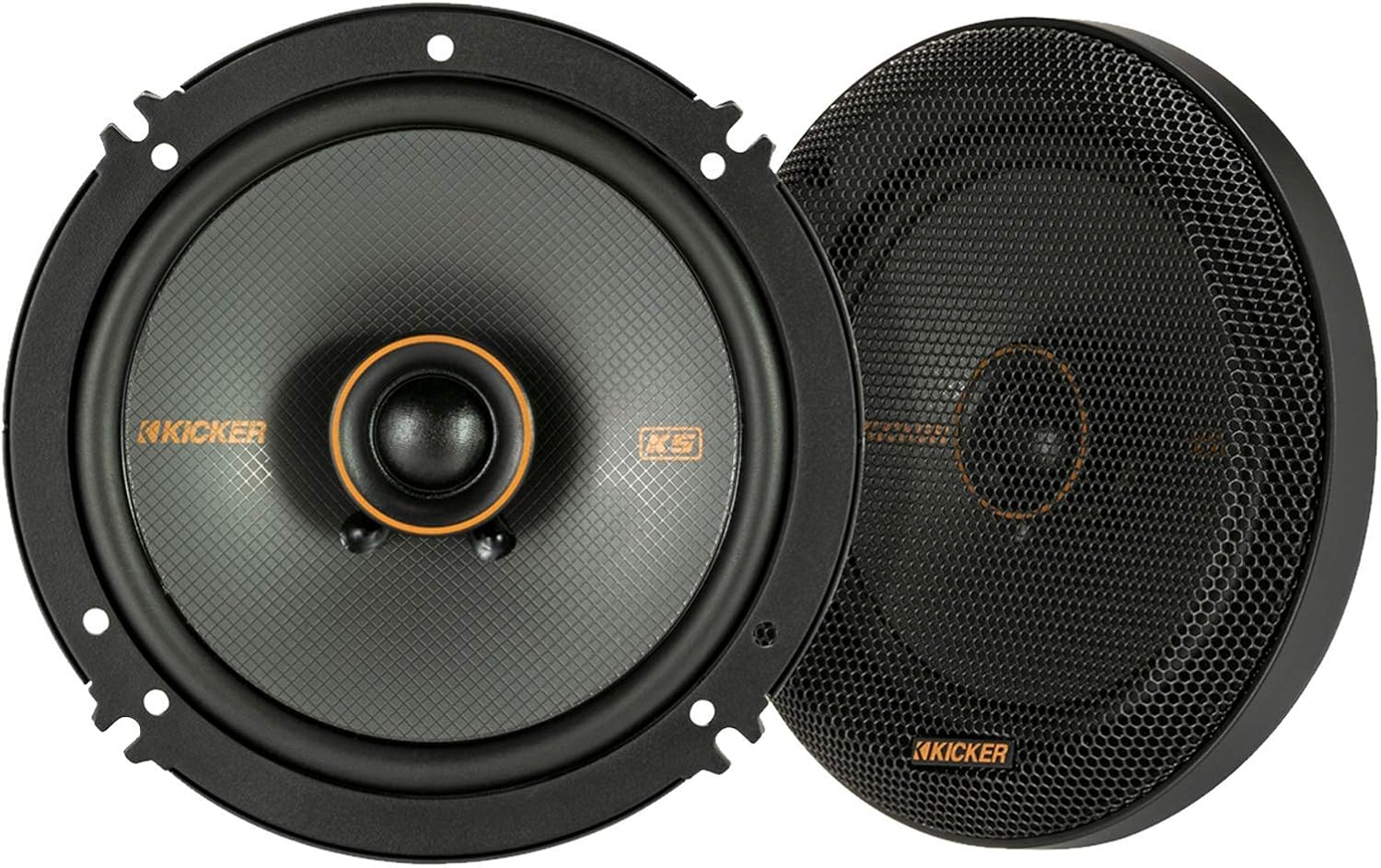 KICKER 47KSC6504 KS Series Automotive Car Audio 6.5 Inch 100 Watt and 4 Ohm 2 Way Coaxial Speaker with Grilles (Renewed)