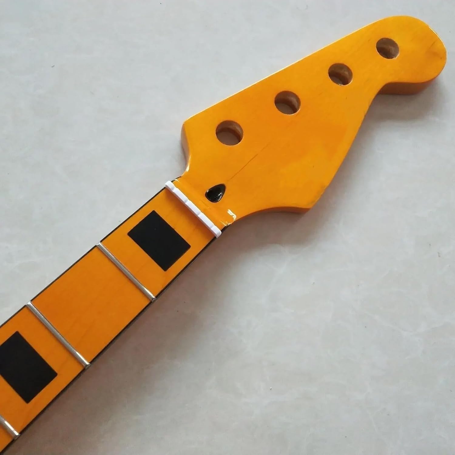 Yellow P Bass Guitar Neck 20 Fret 34 Inch Maple Fingerboard Inlay Replacement Parts