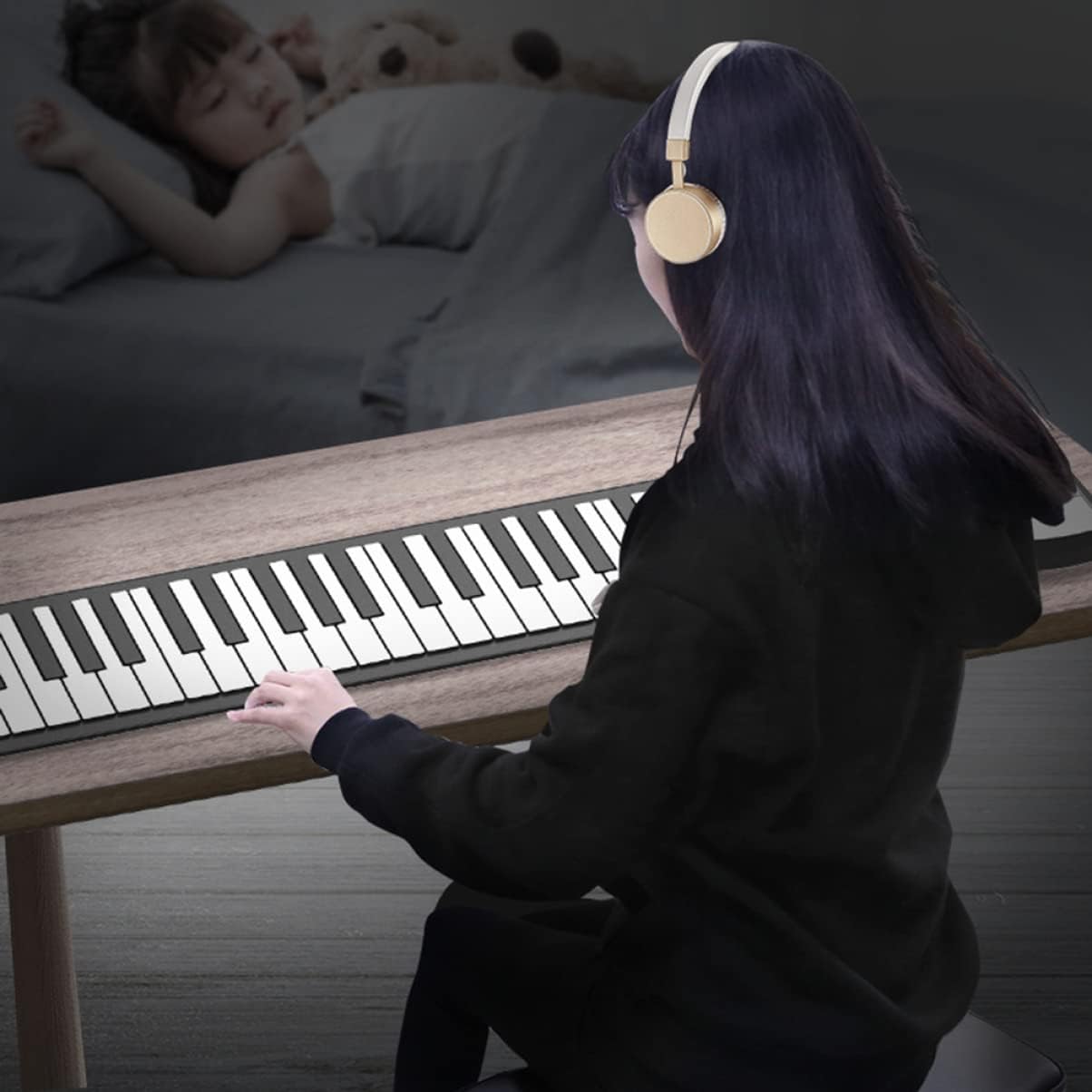 Key Roll-up Piano Boys and Girls Keyboard Piano for Beginners Portable Electronic