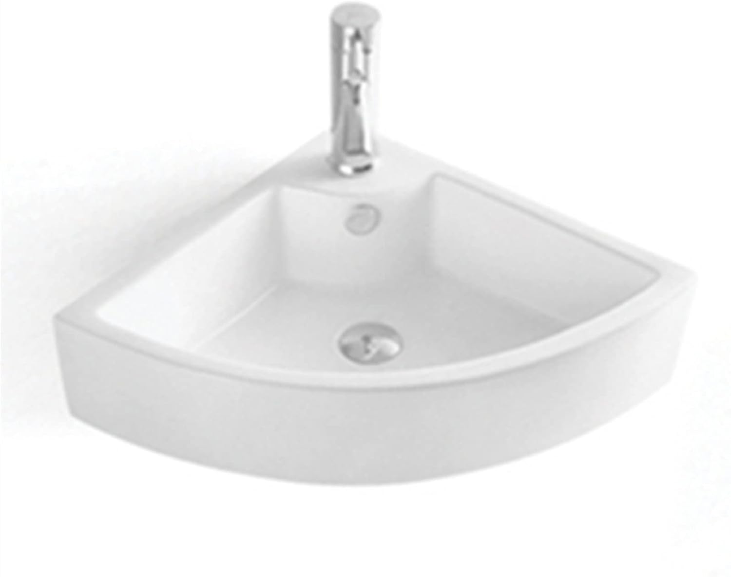 Bathroom Sinks Triangle Porcelain Ceramic Wall Mount Vanity Space Bathroom Sink Bowls Small Wall Mount Corner Bathroom Sink，White Drop in Bathroom Sink