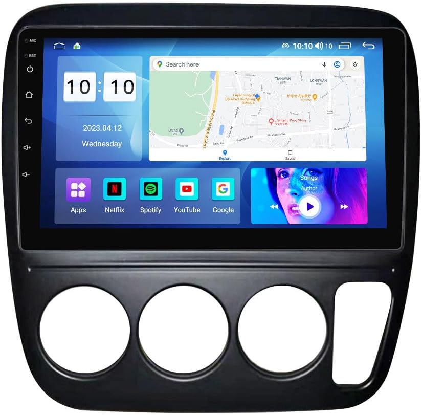 Android Car Stereo for Honda CR-V 1997-2001,9 inch IPS Touchscreen with Upgrade Wireless CarPlay & Android Auto,WiFi/GPS,Support SWC and Subwoofer,8-Core 8G+256G