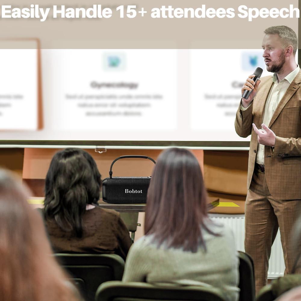 Portable Karaoke Machine, Bluetooth Speaker with Microphone, Three Echo Levels, Indoor and Outdoor Modes, IPX6, BT 5.3, Supports AUX, TF, USB