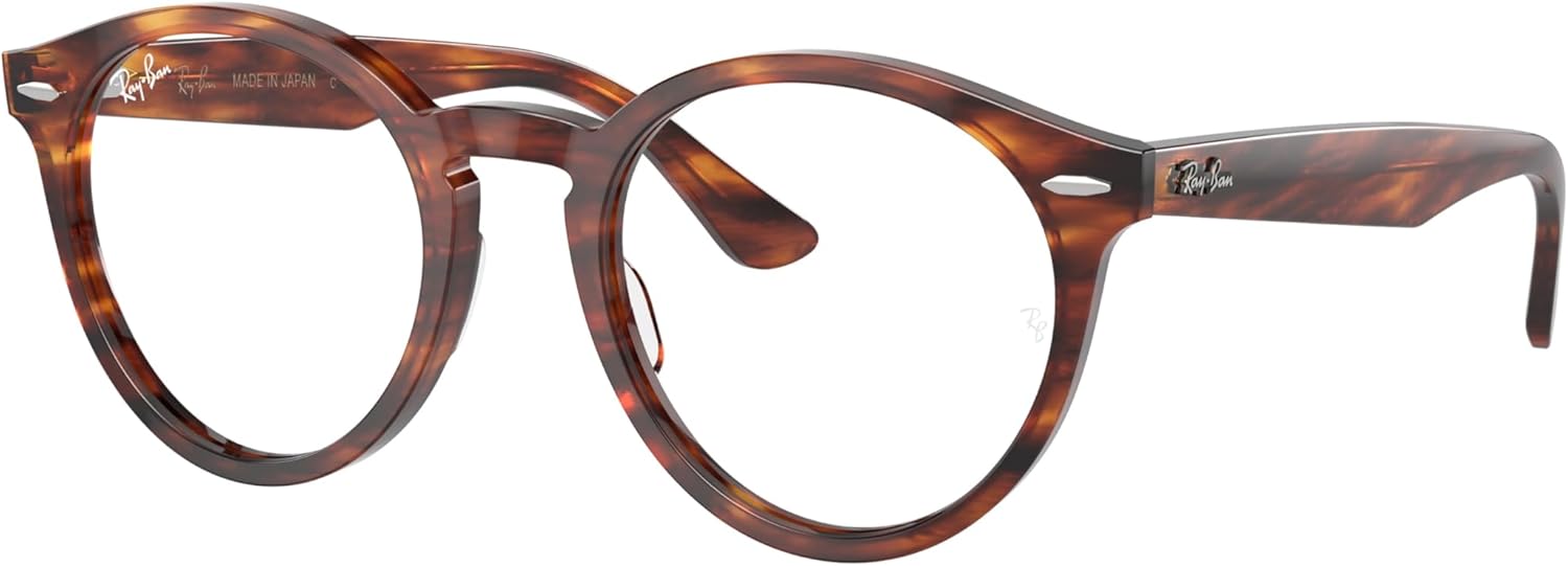 Ray-Ban RX7680V Eyeglasses Bundle: RX 7680V LARRY 2144 Larry Striped Havana and Eyewear Cleaning Kit