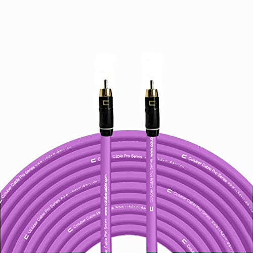 COLUBER CABLE RCA Male to RCA Male - 200 Feet - Purple - Pro 3-Pin Microphone Connector for Powered Speakers, Audio Interface or Mixer for Live Performance & Recording