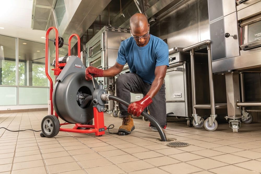 RIDGID 41977 K-750-SE Drum Machine Kit with Auto Feed for Drain/Sewer Lines