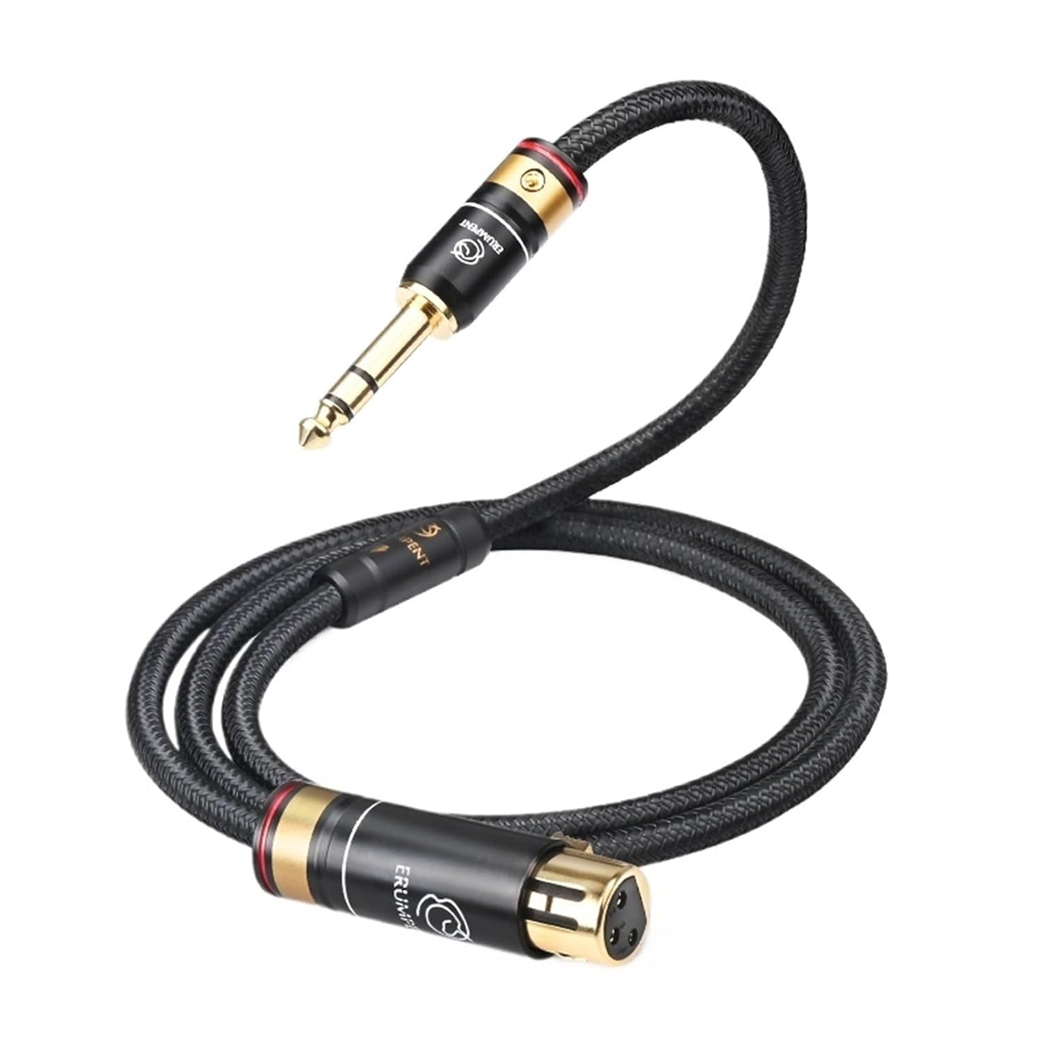 HiFi 6N OCC 6.35mm TRS to XLR HiFi Audio Stereo Cable Dual 6.5mm 1/4 Inch to 2XLR Balanced Speaker Microphone Amplifier Cable(1.5m)