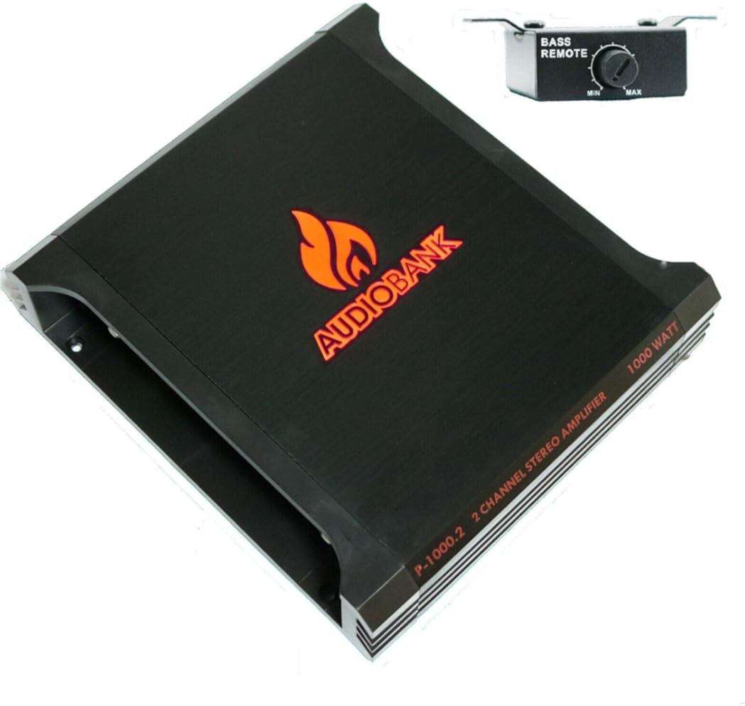 Audiobank P1000.2 1000 Watt 2-Ohm Stable 2 Channel Bridgeable & TRI-Mode Operation Stereo Amplifier with Subwoofer Variable Crossover Deep Bass Control - 2nd Gen.