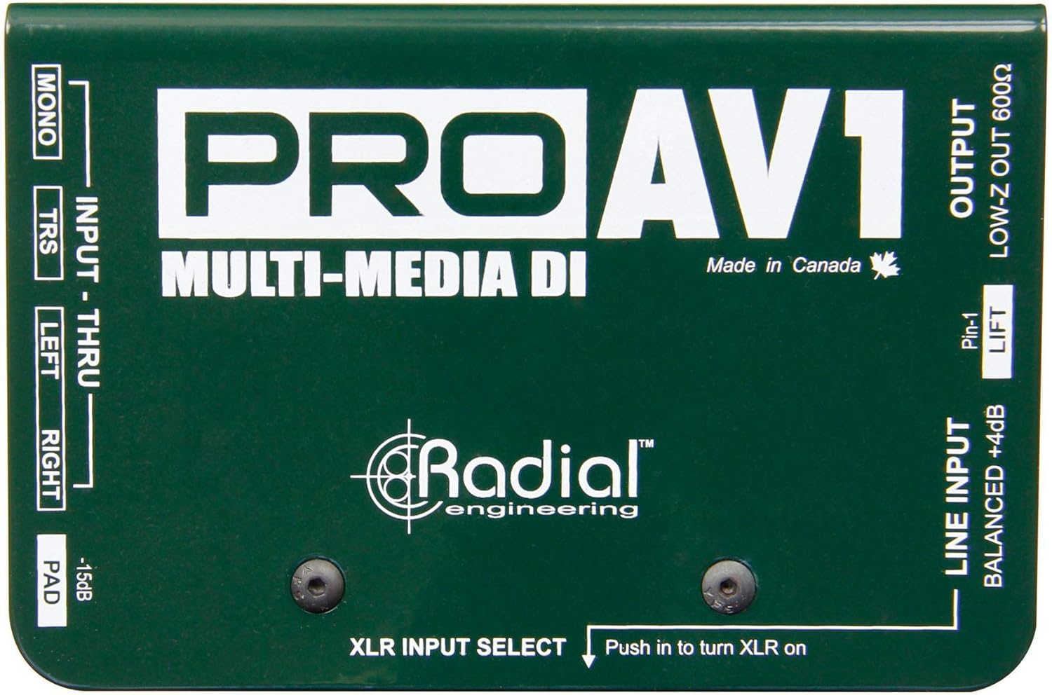 Radial Engineering ProAV1 Bundle with 2 XLR & 2 TRS Cables (5 Items)