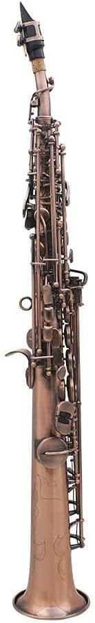 Professional Red Bronze Straight Bb Soprano Saxophone Sax Woodwind Instrument Abalone Shell Key Carve Pattern