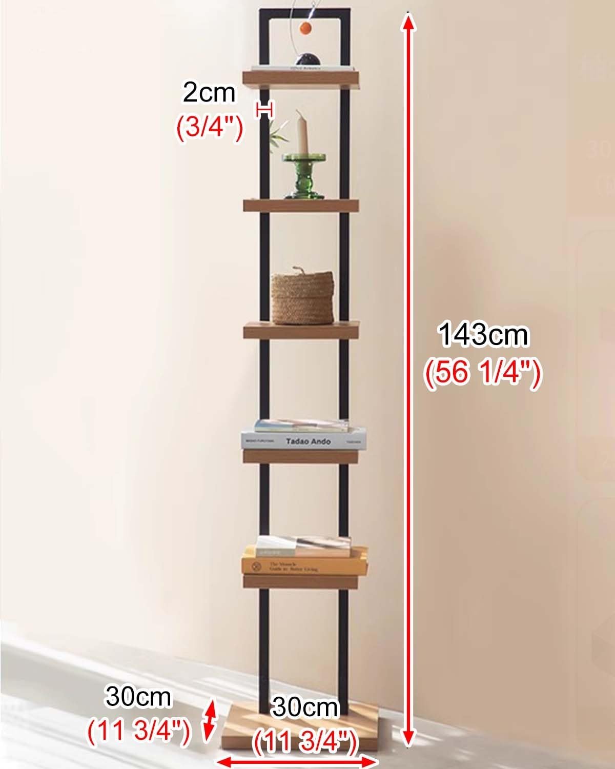 Invisible Book Shelf Tower Space Saving, Heavy Duty Floating Spine Bookshelf with Base, Freestanding Vertical Book Display Bookcase(White,4-Tier 87cm (34 1/4