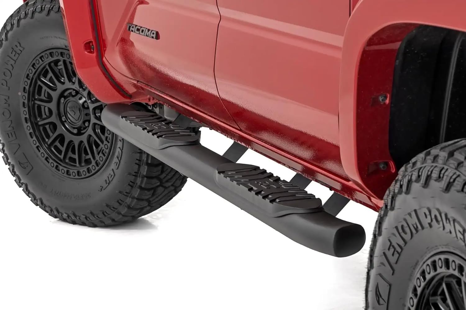Rough Country Oval Nerf Steps for Toyota Tacoma (2024-2025) Double Cab - OEM Style Rails with Built-in Side Steps