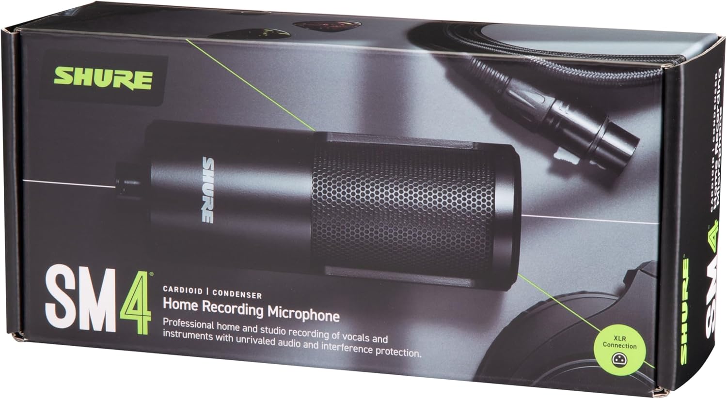 Shure SM4-K Studio Condenser Microphone – XLR Mic for Home Studio Recording, Vocals & Instruments with Mix-Ready Sound & All-Metal Construction, Black