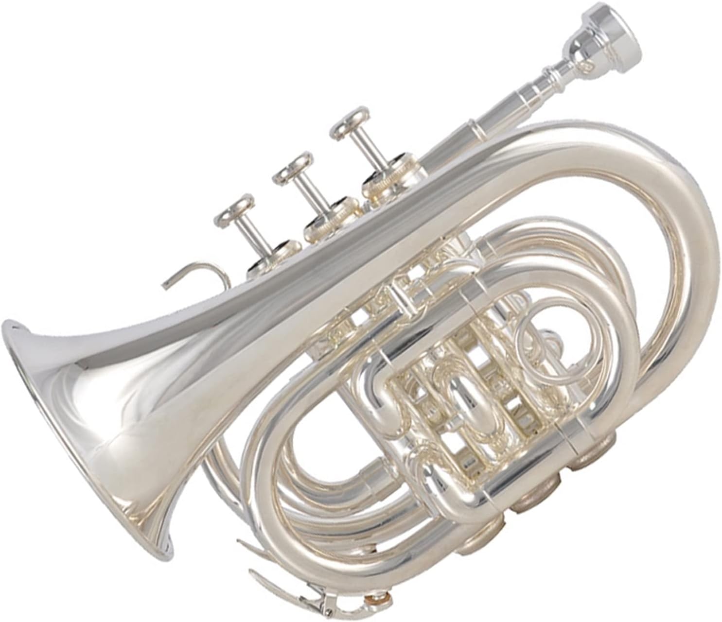 TSTS B-Flat Silver-Plated Palm Number White Copper Piston Wind Instrument Beginner Students Use Pocket Trumpet Beginners
