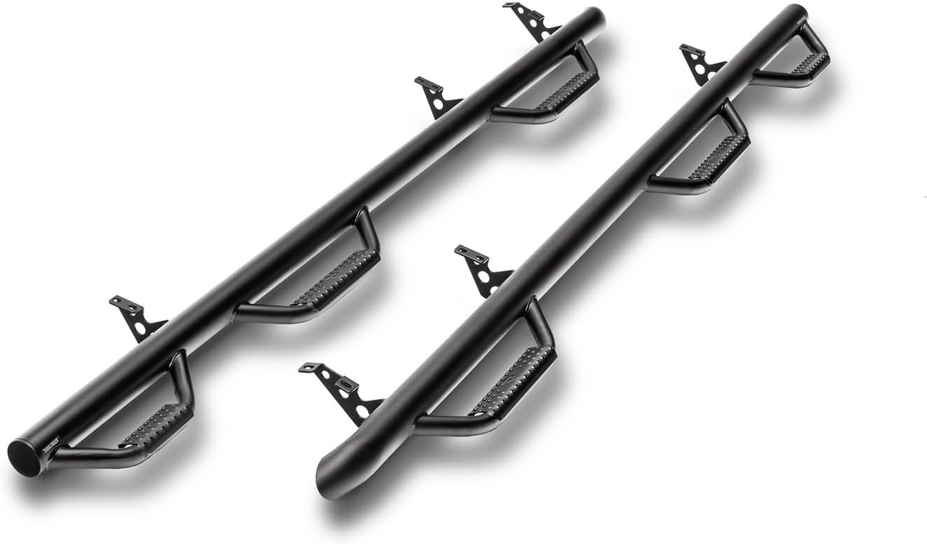 RealTruck Nerf Steps for Ford F-250/F-350 | Wheel-to-Wheel w/ Bed Access, Heavy Duty Steel, Textured Black | F17114CC-6-TX | Fits 2017 - 2026 Ford F350 / F450 Superduty Crew Cab