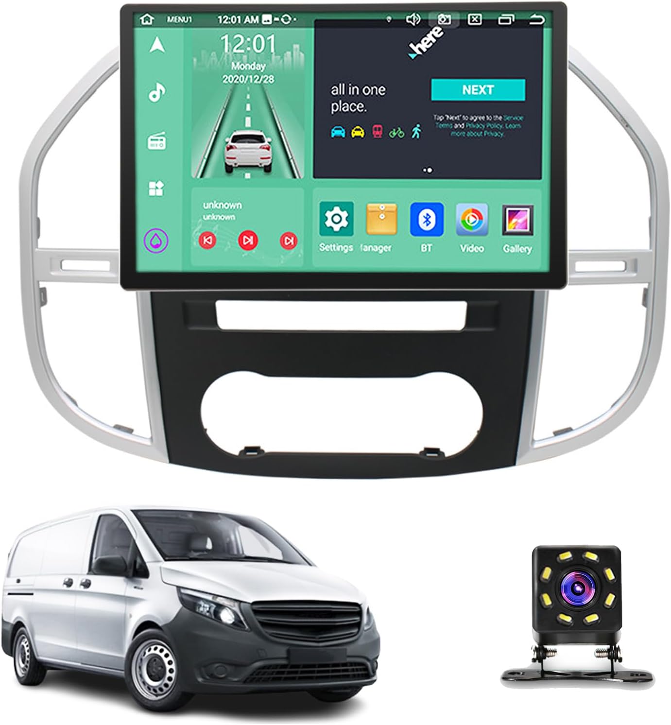 Radio Android 13 Car Stereo for Mercedes-Benz Vito/Viano (2016-2023), 13.3 inch Touch Screen Multifunctional Car Screen with Carplay GPS WiFi Bluetooth FM Mirror Link + Backup Camera(Size:6