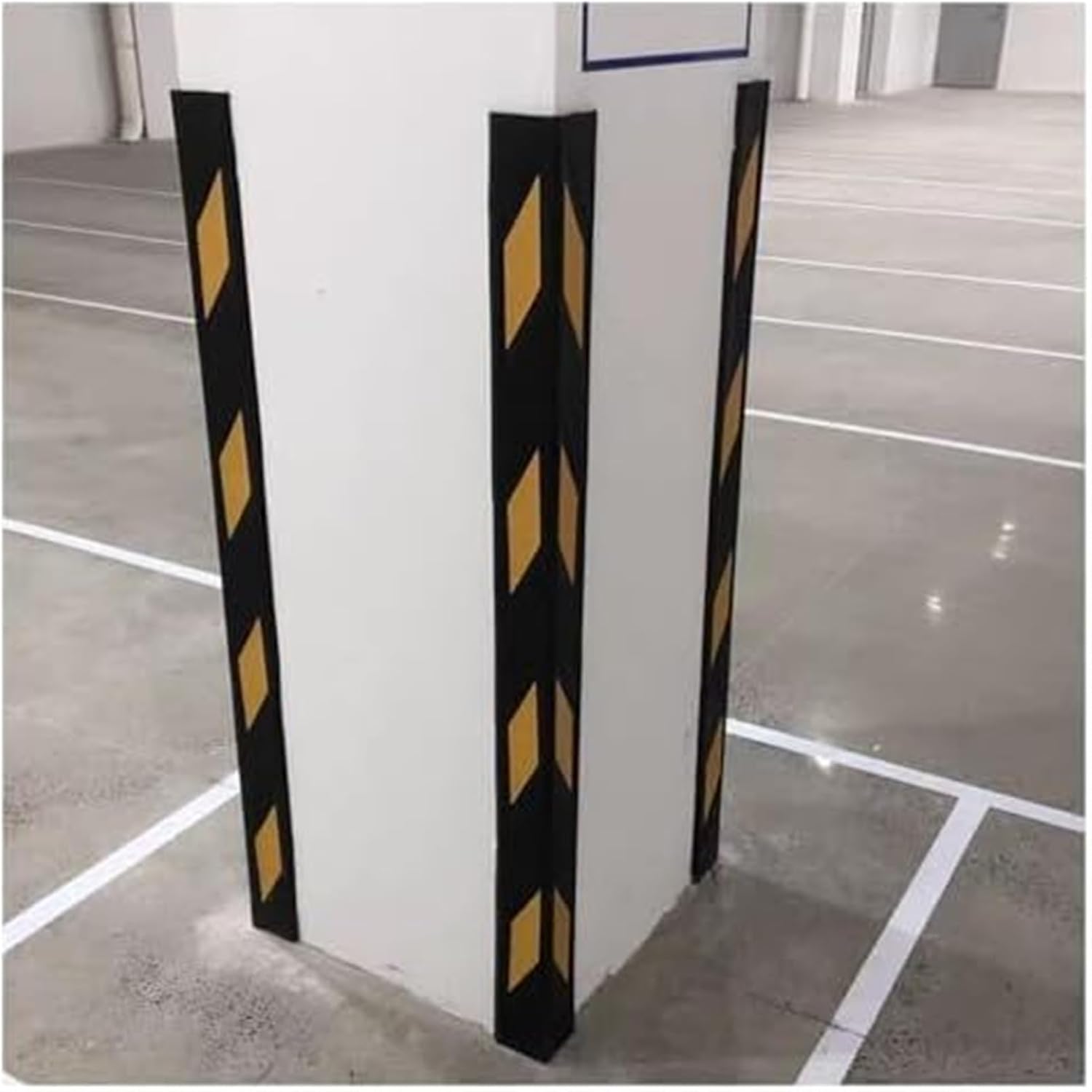 Garage Wall Protector,Car Parking Protector,Reflective Rubber Column Anti-Collision Strips,Garage Protection Wall Corner Corner Guard,1cm Thick (Color : Yellow, Size : 10pcs-80cm) (Color : Yellow, S