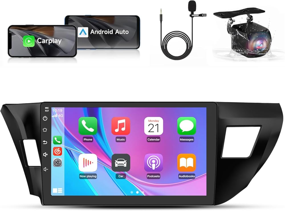 Android 13 Car Radio Stereo for Toyota Corolla 2014 2015 2016 with Carplay Android Auto Backup Camera Bluetooth
