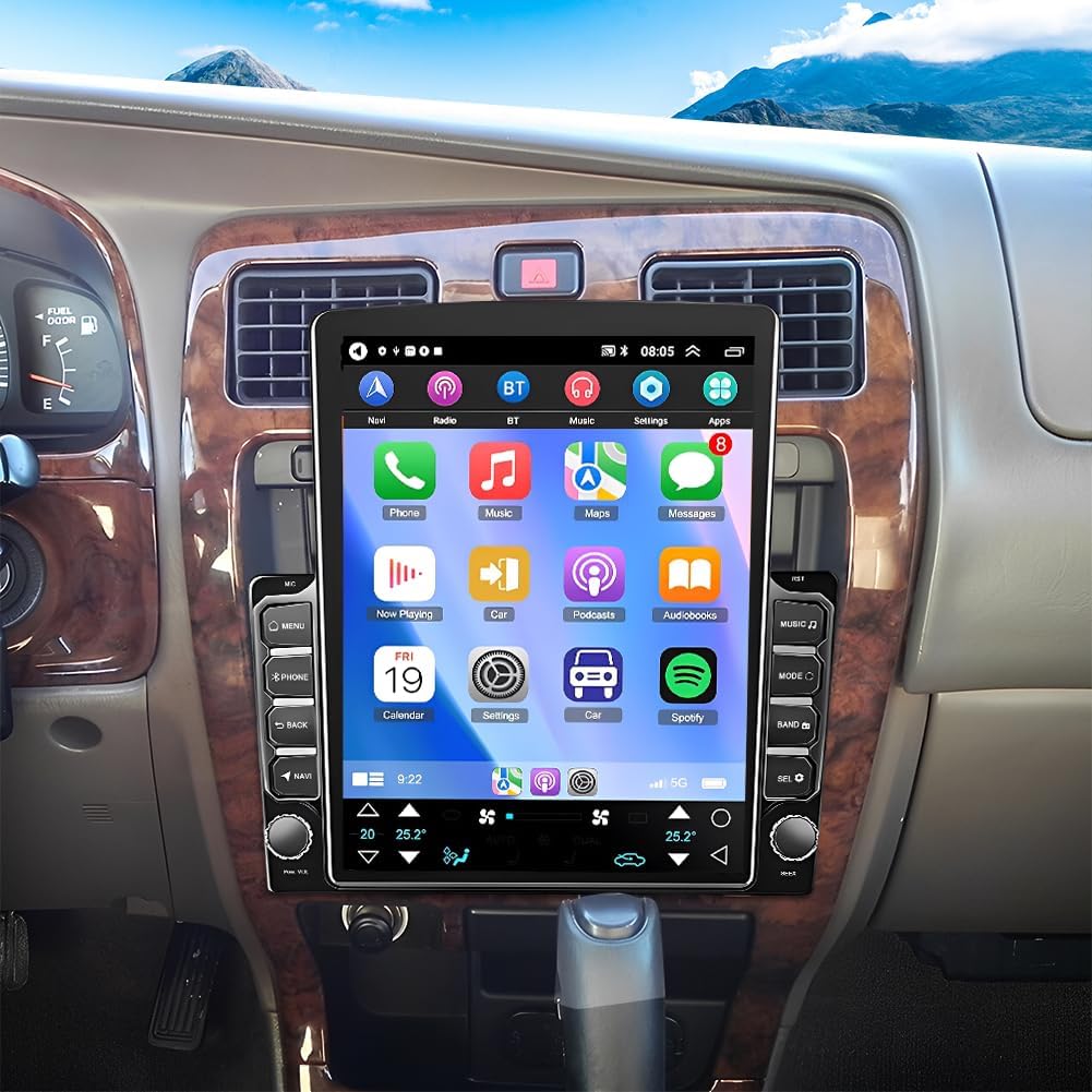 Double Din Car Stereo Radio for Toyota 4Runner 1996-2002 Android 9.7 inch Touch Screen Head Unit Car Stereo with Wireless Carplay Android Auto Support GPS Bluetooth WiFi FM RDS DSP Backup Camera