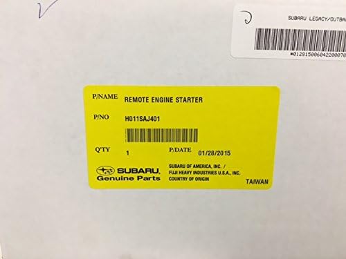 Subaru Genuine 2013-2014 Legacy Remote Engine Start Kit - H011SAJ401