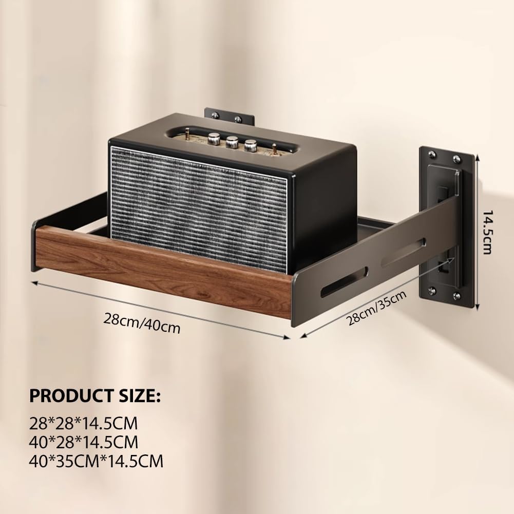 Wall Mount AV Media Stand Corner Bracket, Corner Audio Component Stand, DVD Player Stand Stereo Component Cabinet Audio Rack Bracket for Home/Office/Theater,1 Layer 40 * 35 * 14.5cm