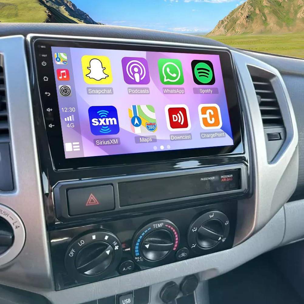 4+64G Android 15 Car Stereo for Toyota Tacoma 2005 2006 2007 2008 2009 2010 2011 2012 2013 2014 2015 Radio Wireless Carplay Android Auto, 9IN IPS Touch Screen 5G WiFi/GPS/FM/EQ/Audio/Camera/MIC