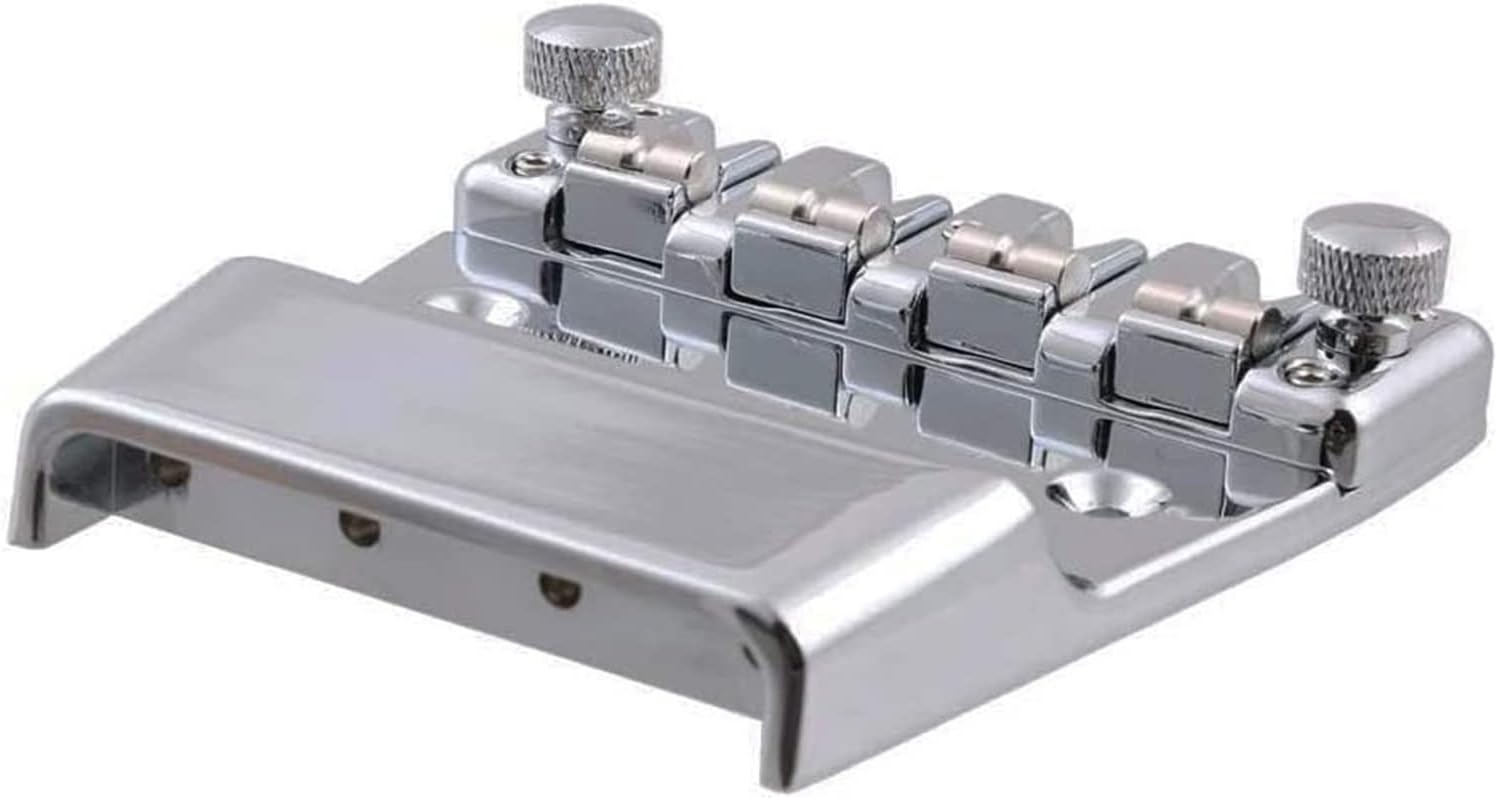 Fixed Bass Guitar Bridge 4 String with Tool Set Hardtail Saddle Bridge Guitar Parts Electric Guitar Bridge