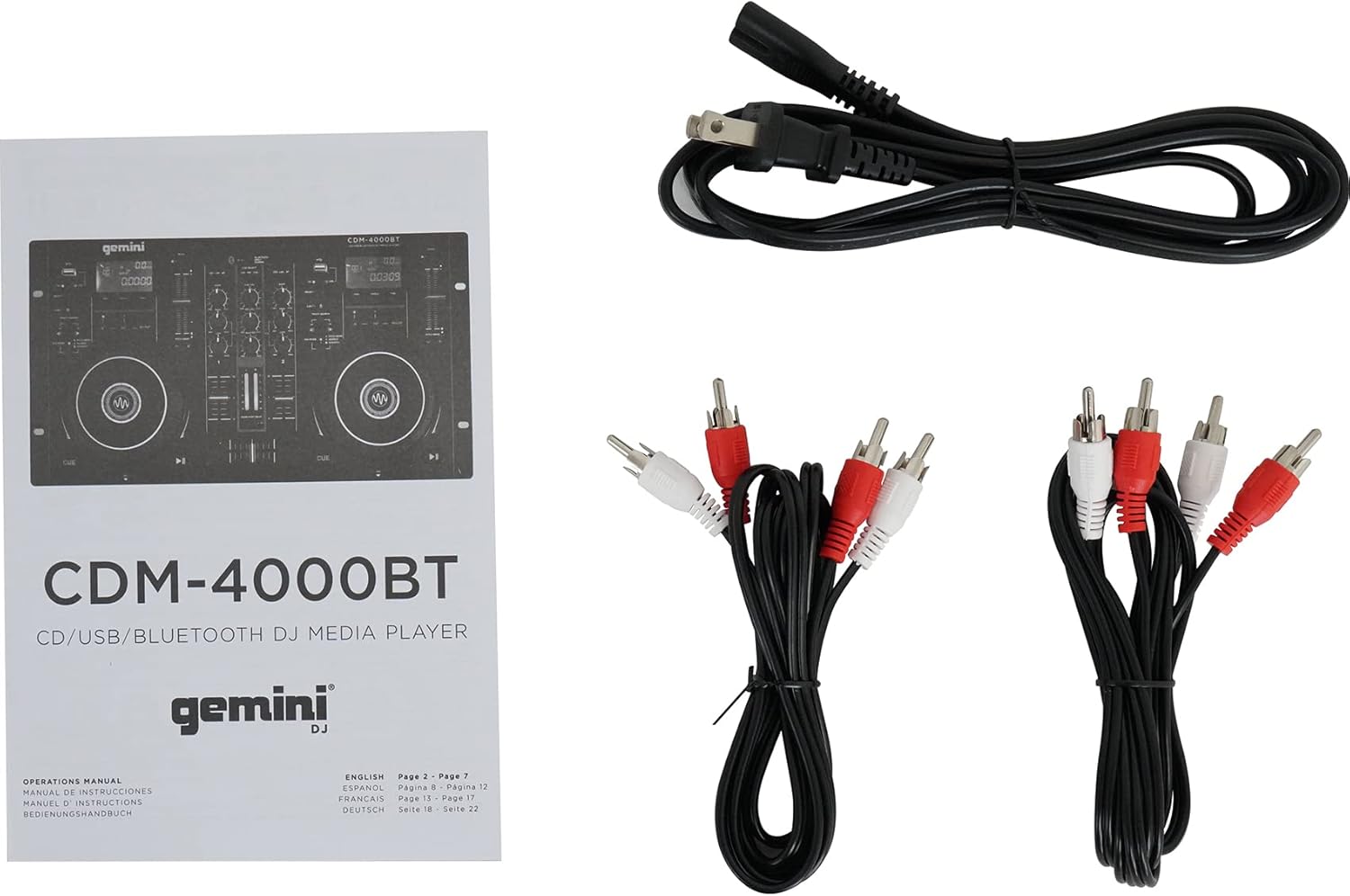 Audiosavings Bundle:(1) Gemini CDM-4000BT Dual DJ CD/USB Media Player with Bluetooth + Mixer Bundle with (1) Rockville Rock Anywhere Waterproof Portable Bluetooth Speaker+TWS Stereo Linking (Items 2)