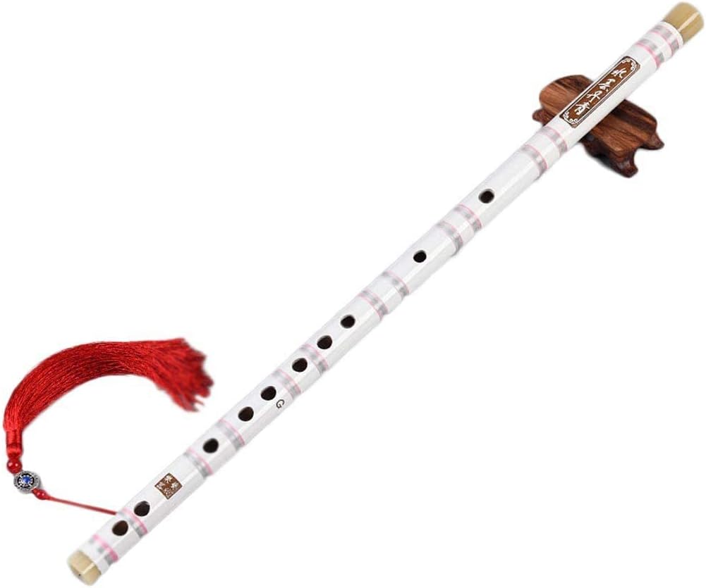 Flute Woodwind Flutes Classical Bamboo Flute Musical Instrument Chinese Traditional Dizi Transversal Flauta for Beginner (White G Tone)